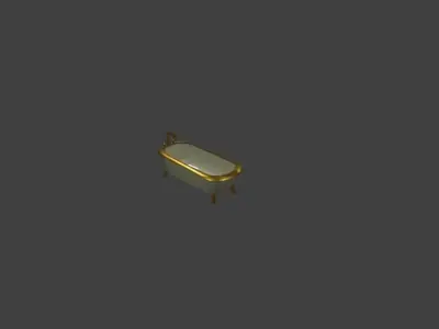 bath low-poly gold table 3D model