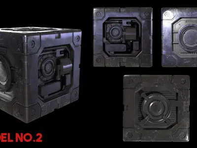 5 Sci-Fi Box  Low-poly 3D model