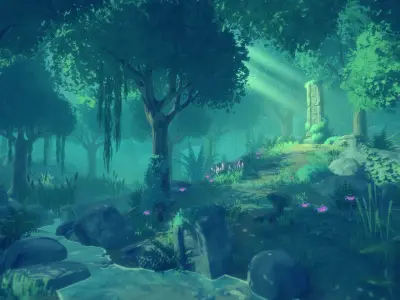 FANTASTIC - Ancient Forest Low-poly 3D model