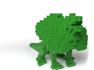 Frilledlizard Minecraft Voxel Low-poly 3D model
