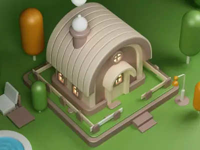 Cartoon House 3D model