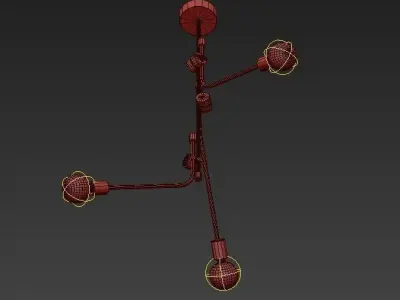 Brass Branch Chandelier 3D model