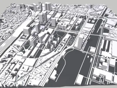 Cityscape  Brussels Belgium 3D model