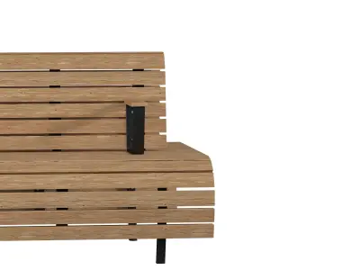 Nola Bench   Modern Urban Outdoor Seating Low-poly 3D model