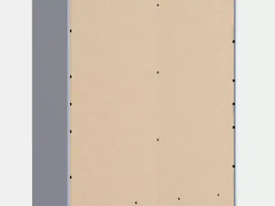 HAUGA Wardrobe with sliding doors 1 3D model