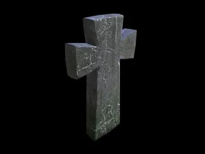 OldGravestone3 stone cross Low-poly 3D model