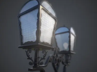 mid poly Street Light Low-poly 3D model
