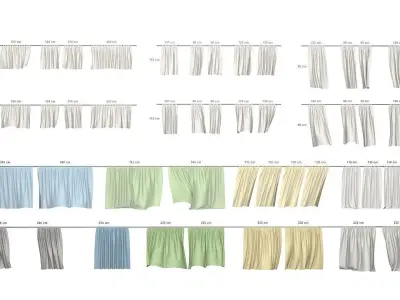 Curtains Collection Animated  3D model