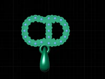 Pendant 3dm stl 3D print model baby rattle with beads 3D print model