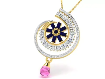 diamonds pendant 3D print model 32