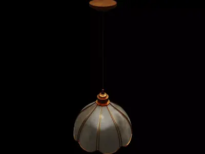 Retro Pendant Light Low-poly 3D model