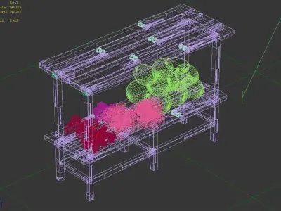 Dynasty Vendor - Ground Floor - Fruit Stand 3D model