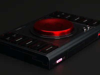 Sci-Fi Red Button V3 Low-poly 3D model