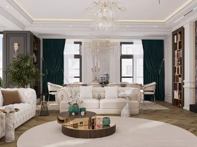 LIVING ROOM CLASSIC STYLE 3D model