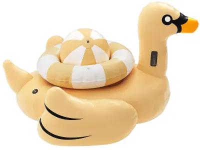 swimline giant golden goose float with ring and ball 3D model