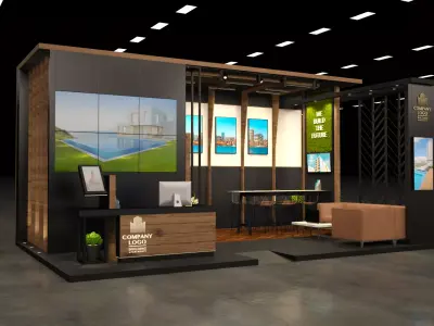 real estate VIP exhibition stand 8x5m 3D model