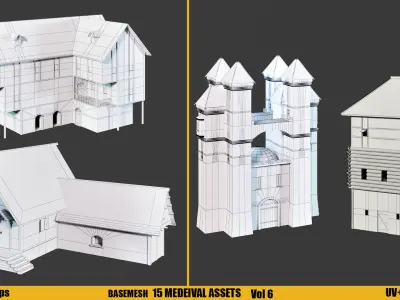 Kitbash Medieval Assets Textures Vol 6 Low-poly 3D model