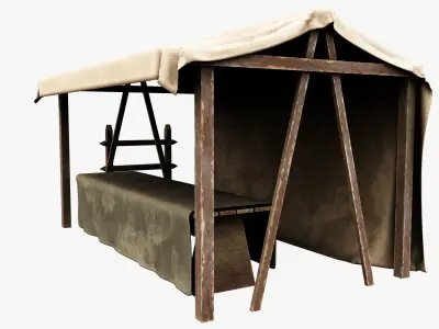 Market Stall Cotton Low-poly 3D model