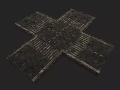 Hellish Road Modular package Low-poly 3D model