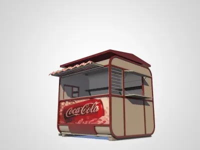 Kiosk coca cola vending machine 3D model