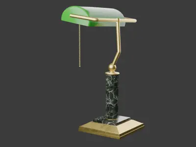 Banker table lamp Low-poly 3D model