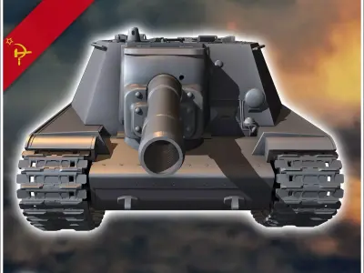 SU-152 self-propelled heavy howitzer - Soviet army WW2 Second Wo 3D print model purchase