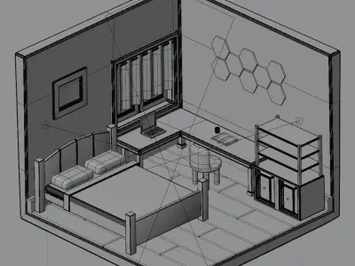 sweet bedroom design Free 3D model