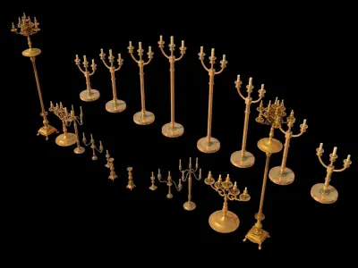 church candle light stand 3D model