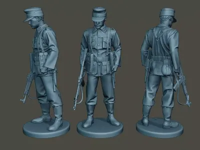 German soldier ww2 Looking Down G3 3D print model