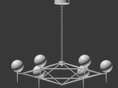 Rowan G Milky and Glass Pendat Chandelier 3D model
