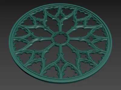 Gothic Rose window ornament 2 3D print model