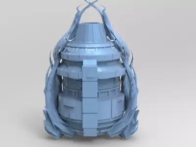 Elven sci fi dome Low-poly 3D model