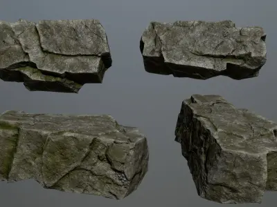 Rock Set 17 Low-poly 3D model