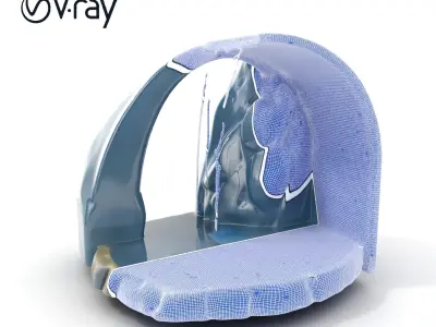 Natural Waterfall Cave Model Pack for Realistic Environments Low-poly 3D model