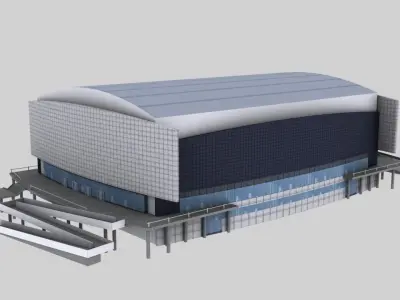 Stadium curling center Low-poly 3D model
