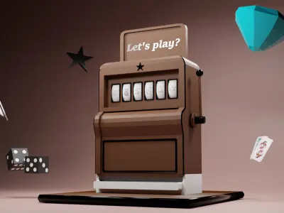 Low poly slot machine 1 Low-poly 3D model