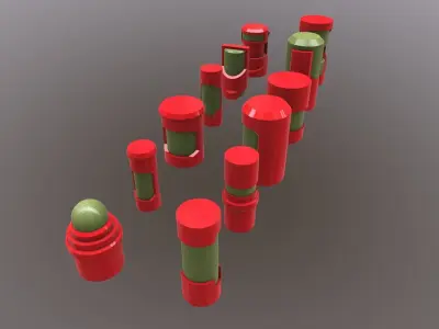 12 Sci-Fi Capsule Models Kit Low-poly 3D model