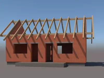 House Construction Site 001 Low-poly 3D model