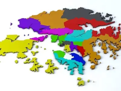Hong Kong 18 Districts 3D model