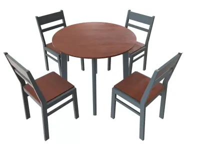 Dining Table with Chair 3d Model VR Low-poly 3D model