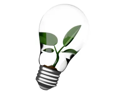3d tree Growing in an Energy Efficient Light Bulb icon 3D model