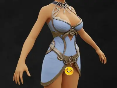 Angel Breast Armor Light female asset Low-poly 3D model