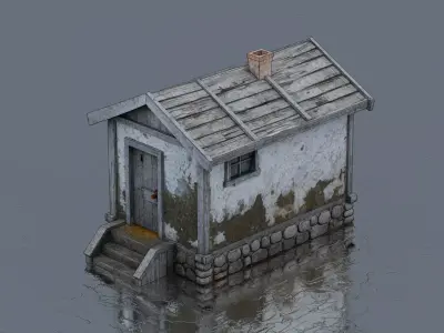 Rustic countryside cottage 3D model