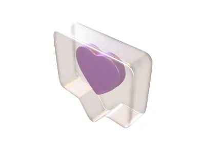 Socail Media Heart Bubble v1 006 Low-poly 3D model