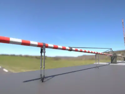 Low-Poly Railroad Barrier 9m Low-poly 3D model