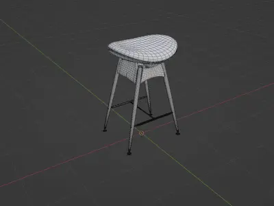 Barstool Circle Low-poly 3D model