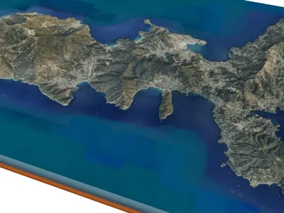 Elba Island 3d model terrain Low-poly 3D model