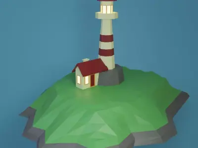 lighthouse Free low-poly 3D model get