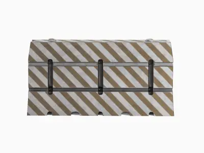 Dirty Traffic Barrier 03 3D model