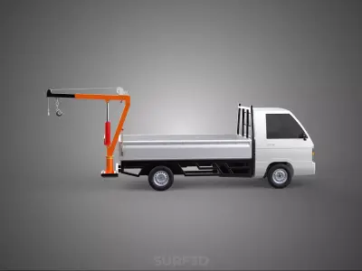 FOLDABLE MOUNTED BED CRANE HOIST LIFTING HAND WINCH PICKUP TRUCK 3D model